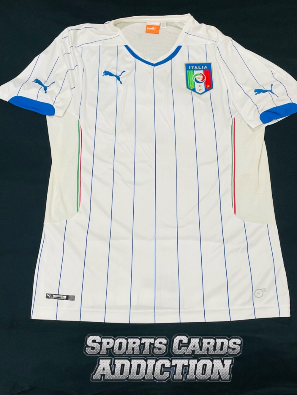 Puma White & Blue Italia Soccer Jersey